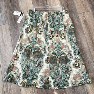 🛍️NWT  ReQuirements  Linen & Cotton skirt with elastic back waist Size 14